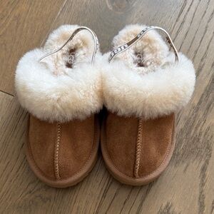 UGG Tan and Cream Kids Slippers